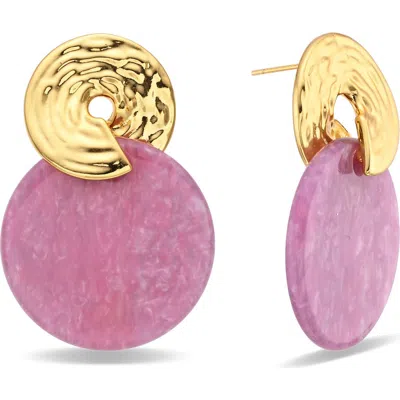 Eye Candy Los Angeles Dahlia Drop Earrings In Gold