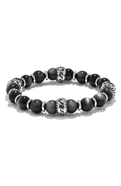Eye Candy Los Angeles Daniel Stretch Bracelet With Silvertone Spacers In Multi