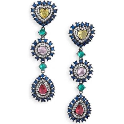 Eye Candy Los Angeles Dee Multicolor Cubic Zirconia Statement Drop Earrings