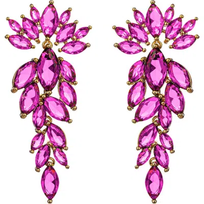 Eye Candy Los Angeles Diana Cubic Zirconia Drop Earrings In Purple