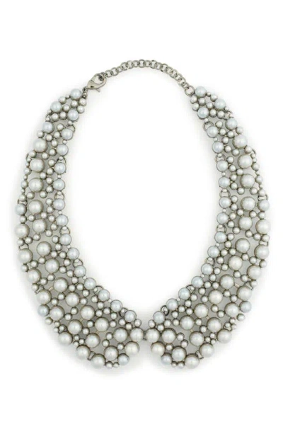 Eye Candy Los Angeles Diana Imitation Pearl Collar Necklace In Metallic
