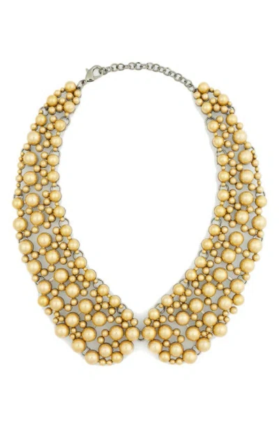 Eye Candy Los Angeles Diana Imitation Pearl Collar Necklace In Taupe