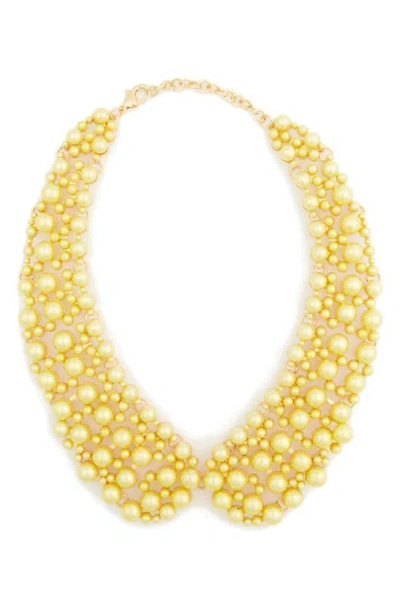 Eye Candy Los Angeles Diana Imitation Pearl Collar Necklace In Yellow