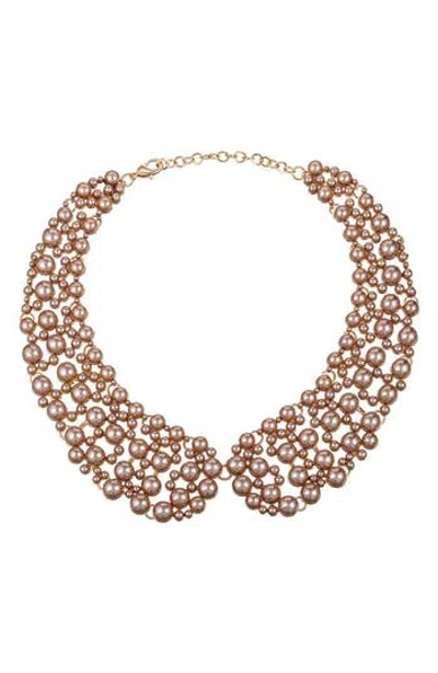 Eye Candy Los Angeles Diana Iridescent Collar Necklace In Taupe