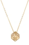 Eye Candy Los Angeles Dice Pendant Necklace In Gold