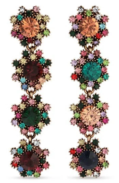 Eye Candy Los Angeles Dolly Cluster Link Drop Earrings In Multi