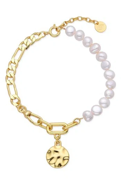 Eye Candy Los Angeles Eden Faux Pearl Bracelet In Gold