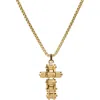 Eye Candy Los Angeles Edwin Cross Pendant Necklace In Gold