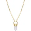 Eye Candy Los Angeles Elina Clear Quartz Pendant Necklace