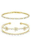 Eye Candy Los Angeles Eliza Cz 2-pack Assorted Bracelets In Gold