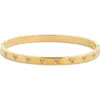 Eye Candy Los Angeles Ella Cz Heart Bangle Bracelet In Gold