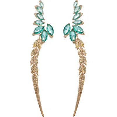 Eye Candy Los Angeles Ellie Cz Drop Earrings In Gold