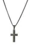 Eye Candy Los Angeles Elliot Cross Pendant Necklace In Black