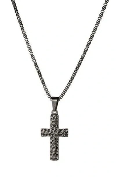 Eye Candy Los Angeles Elliot Cross Pendant Necklace In Black