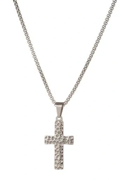 Eye Candy Los Angeles Elliot Cross Pendant Necklace In Metallic