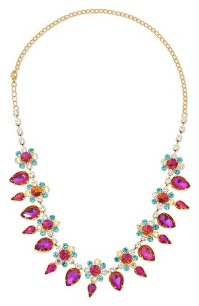 Eye Candy Los Angeles Eloise Cubic Zirconia Statement Necklace In Multi