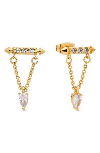 Eye Candy Los Angeles Eloise Triangle Dangle Drop Earrings In Gold