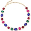 Eye Candy Los Angeles Emily Mixed Crystal Statement Necklace In Gold Multi