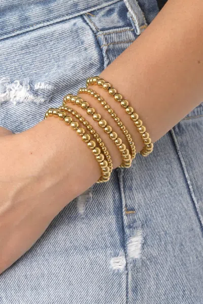 Eye Candy Los Angeles Emma Beaded Bracelet Set In Gold