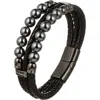 Eye Candy Los Angeles Ethan Beaded Bracelet In Black