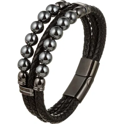 Eye Candy Los Angeles Ethan Beaded Bracelet In Black