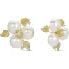 Eye Candy Los Angeles Eva Cubic Zirconia Stud Earrings In Gold