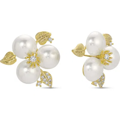 Eye Candy Los Angeles Eva Cubic Zirconia Stud Earrings In Gold