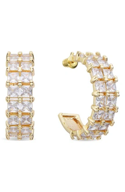 Eye Candy Los Angeles Eva Cz Huggie Hoop Earrings In Gold