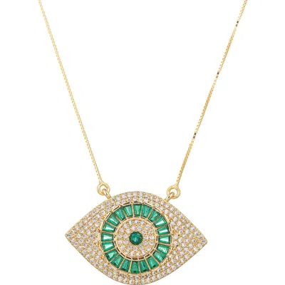 Eye Candy Los Angeles Evil Eye Pendant Necklace In Gold