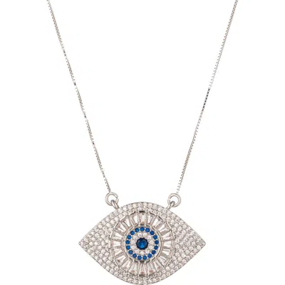 Eye Candy Los Angeles Evil Eye Pendant Necklace In Silver