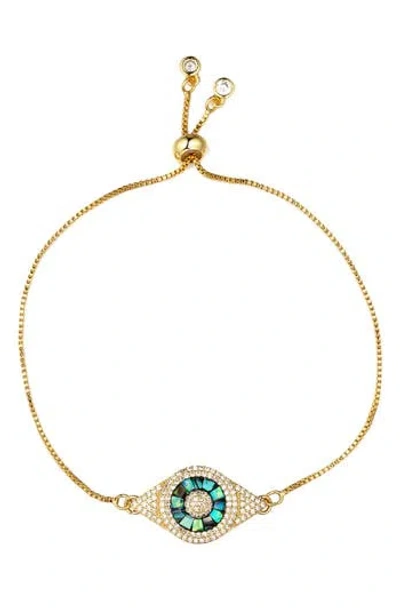 Eye Candy Los Angeles Evil Eye Slider Bracelet In Gold