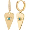 Eye Candy Los Angeles Eye Heart Drop Earrings In Gold