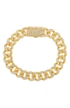 Eye Candy Los Angeles Fabrice Pavé Cubic Zirconia Cuban Link Bracelet In Gold
