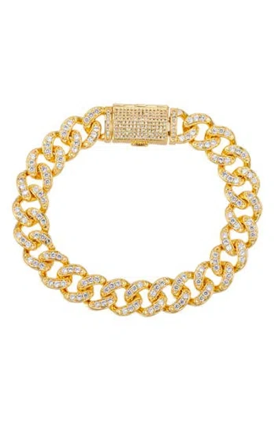 Eye Candy Los Angeles Fabrice Pavé Cubic Zirconia Cuban Link Bracelet In Pattern