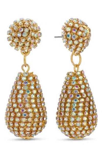 Eye Candy Los Angeles Feifei Cubic Zirconia Drop Earrings In Gold