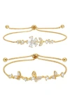 Eye Candy Los Angeles Fiorella Set Of 2 Bolo Bracelets In Gold