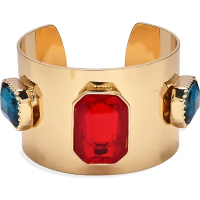 Eye Candy Los Angeles Fire & Ice Cuff Bracelet In Gold