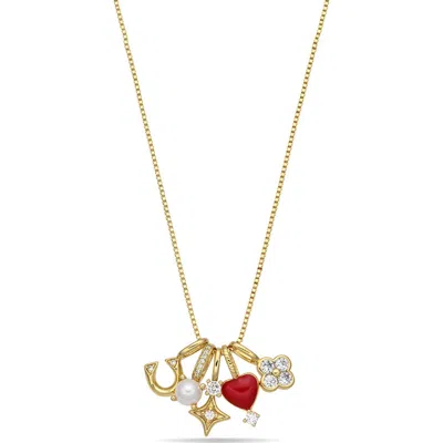 Eye Candy Los Angeles Fortuna Charm Necklace In Gold