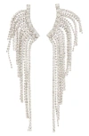 Eye Candy Los Angeles Fringe Statement Earrings In Silver