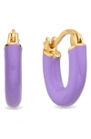 Eye Candy Los Angeles Gabrielle Enamel Huggie Hoop Earrings
