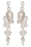 Eye Candy Los Angeles Gardena Drao Crystal Statement Earrings In Gold