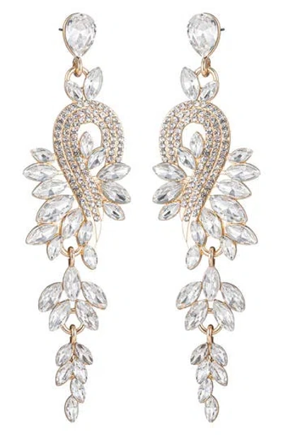 Eye Candy Los Angeles Gardena Drao Crystal Statement Earrings In Metallic