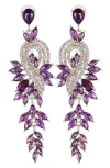 Eye Candy Los Angeles Gardena Drao Statement Earrings In Purple