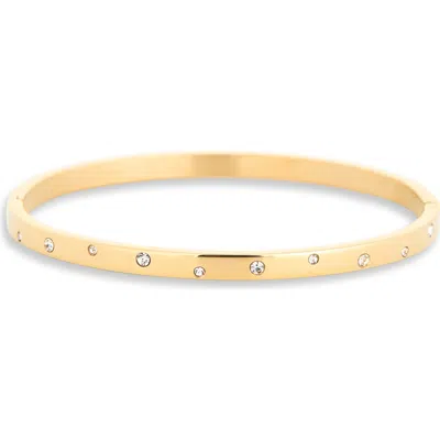 Eye Candy Los Angeles Gemma Cubic Zirconia Bangle Bracelet In Gold