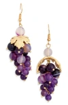 Eye Candy Los Angeles Genesis Grape Bunch Drop Earrings