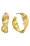 Eye Candy Los Angeles Georgia Swirl Hoop Earrings In Gold