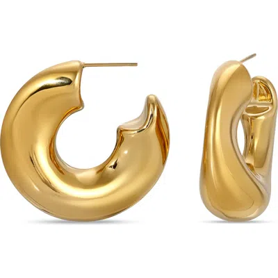 Eye Candy Los Angeles Gianna Bubble Hoop Earrings In Gold
