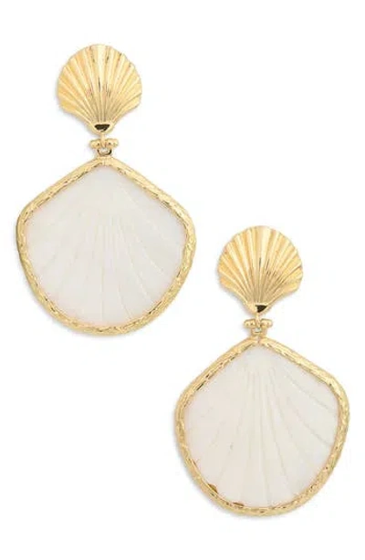 Eye Candy Los Angeles Gianna Shell Statement Drop Earrings