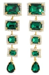 Eye Candy Los Angeles Gillian Cubic Zirconia Drop Earrings In Green