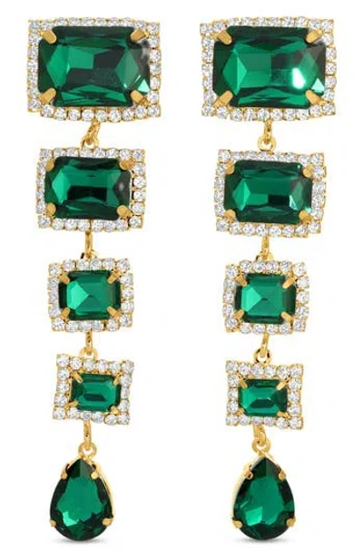 Eye Candy Los Angeles Gillian Cubic Zirconia Drop Earrings In Brown